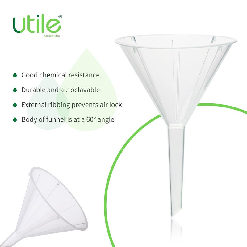 UTILE 12pcs Plastic Analytical Funnel Set, PP Material, Top Diameter 50mm, Small Funnel for Lab Bottles, Recreational Activitie, 4512.0013.12 - Image 3